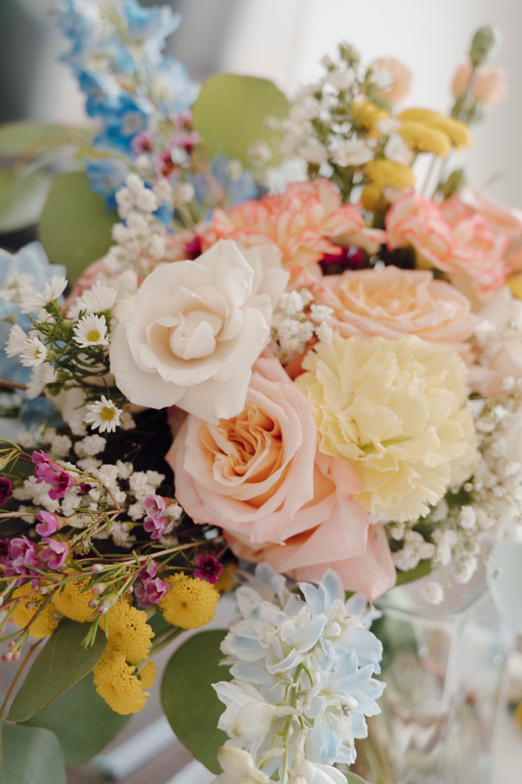 Colorful garden-style bridal bouquet